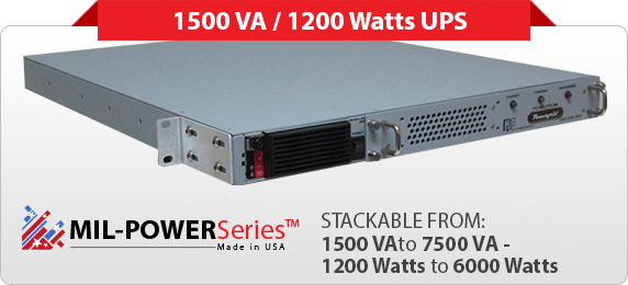 Military ruggedized uninterruptible power supply 1500 VA rack mount UPS