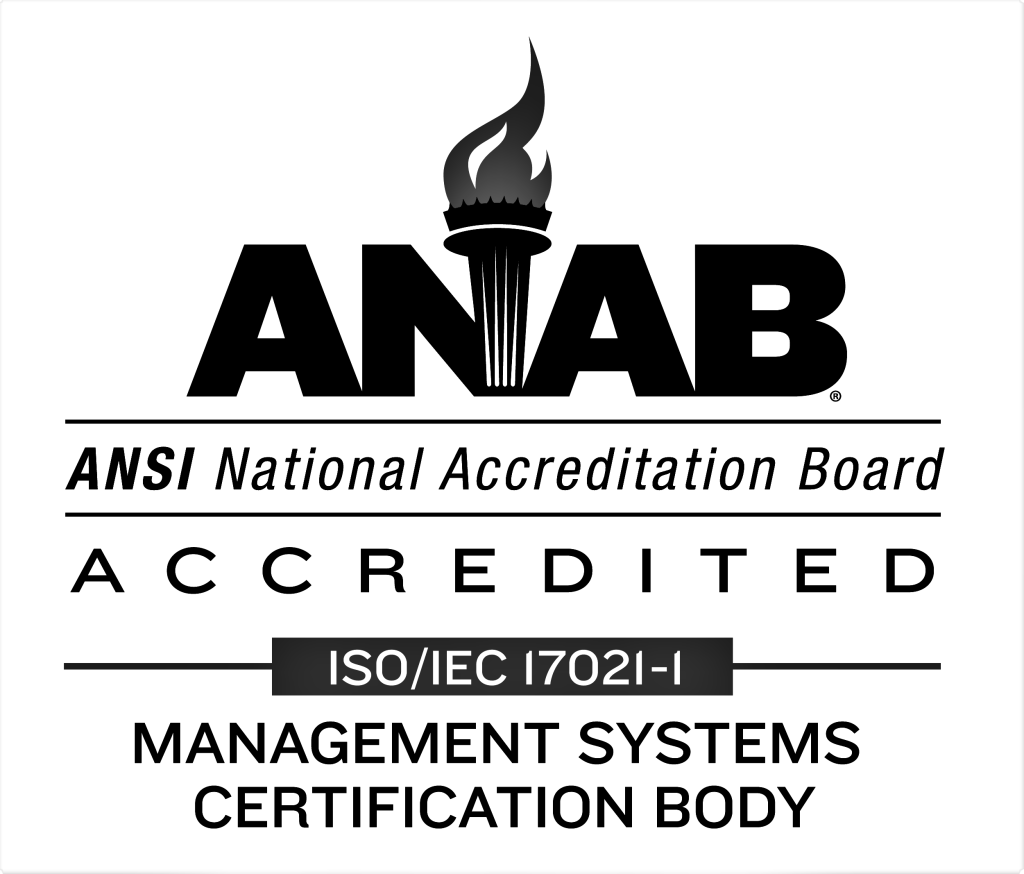 ANAB accredited management system certification symbol